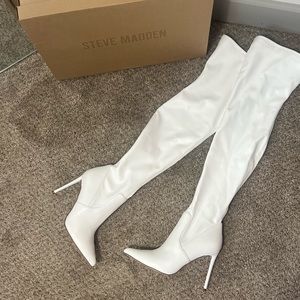 Steve Madden white  over the knee boot. New with tags. Size 8.5